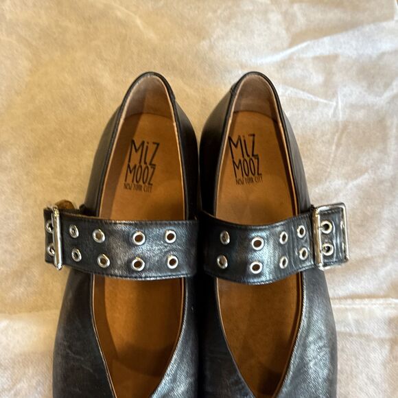 Miz Mooz Zephyr Leather Gunmetal Gray Mary Jane | Size 40 - Picture 2 of 14